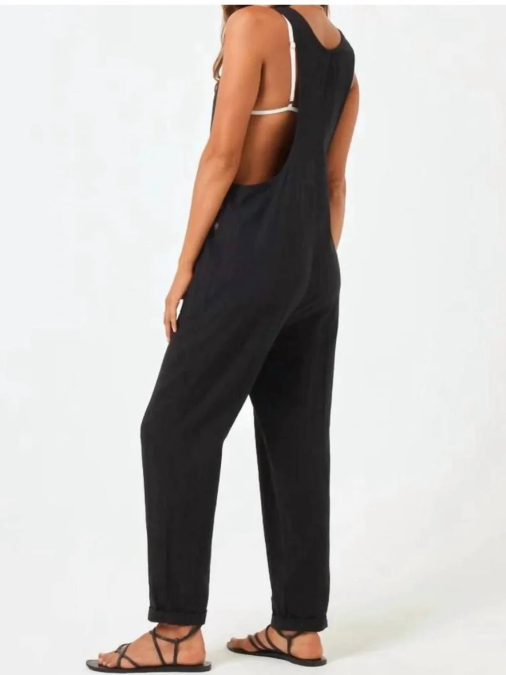NEW L*SPACE Freya Jumpsuit Black Size XS Sleeveless Cotton NWT Casual Neutral